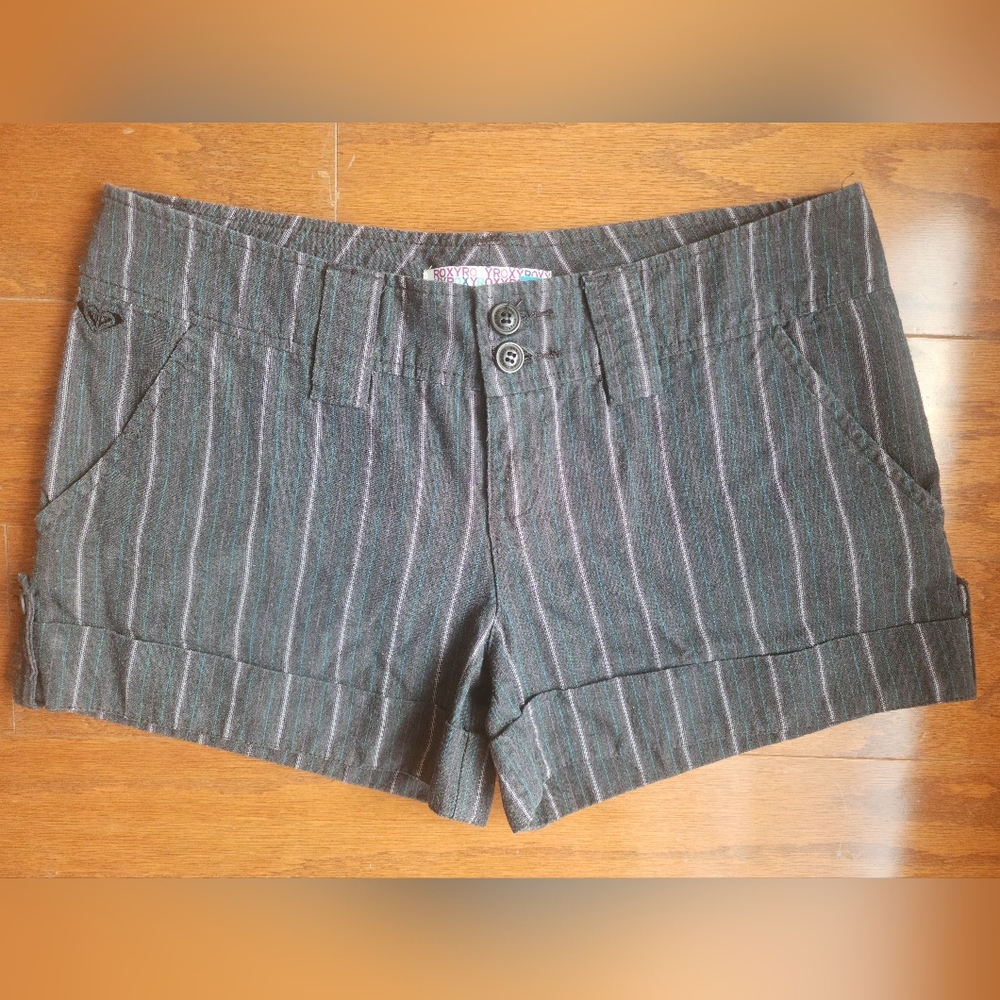 Roxy Gray Bermuda Shorts with Stripes